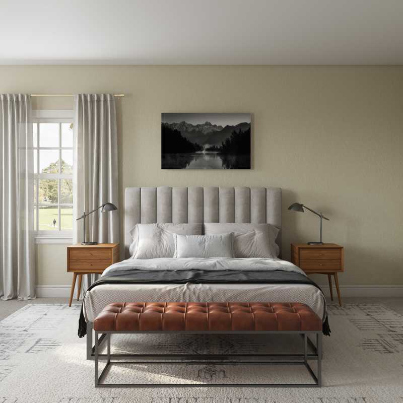 Midcentury Modern, Scandinavian Bedroom Design by Havenly Interior Designer Freddi