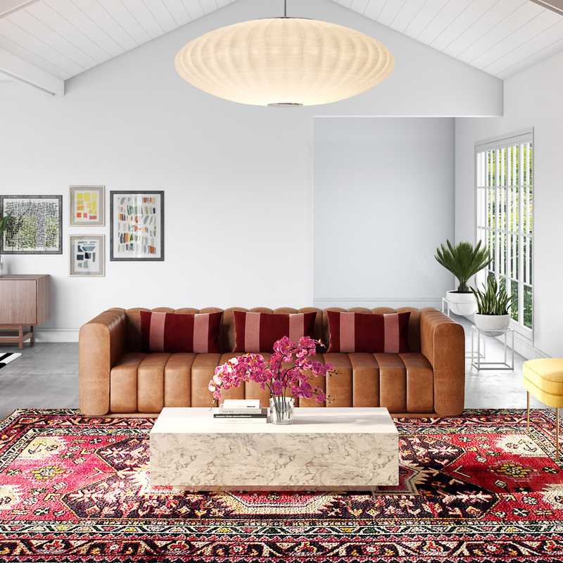 Modern, Glam, Midcentury Modern Living Room Design by Havenly Interior Designer Shelby