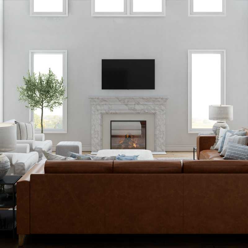 Eclectic, Transitional Living Room Design by Havenly Interior Designer Brianna