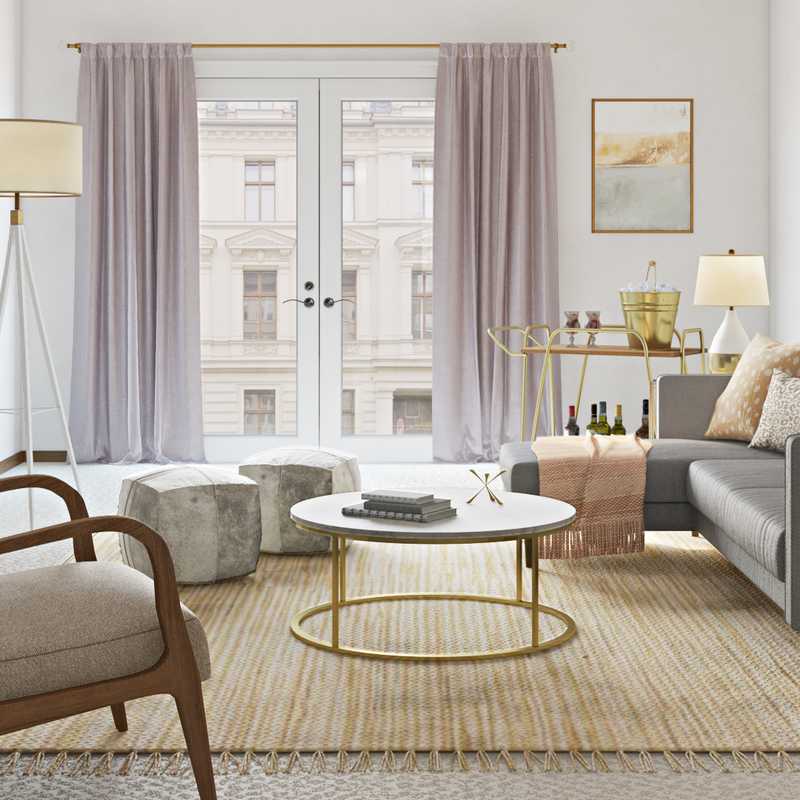 Contemporary, Bohemian, Glam Living Room Design by Havenly Interior Designer Lynn