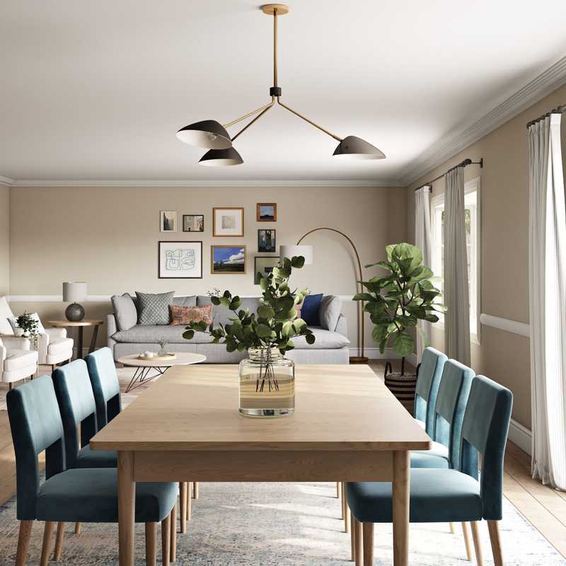 Eclectic, Global, Midcentury Modern Dining Room Design by Havenly Interior Designer Caroline