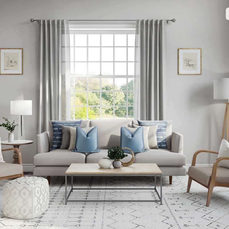 Modern, Midcentury Modern Living Room Design by Havenly Interior Designer Laura