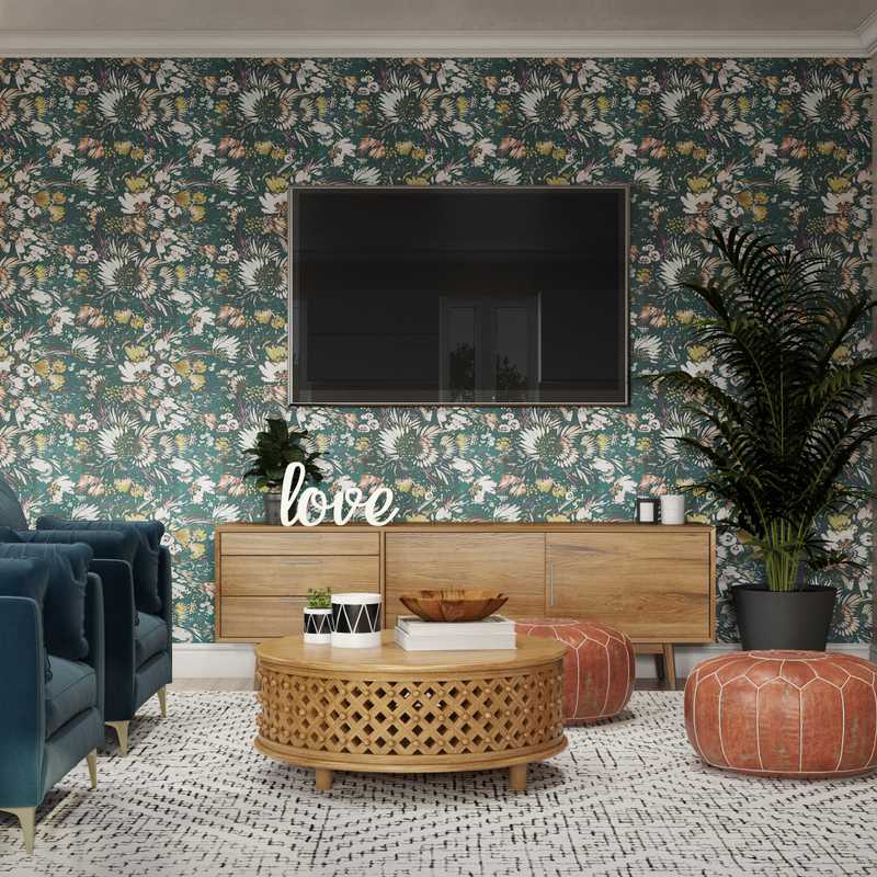 Modern, Eclectic, Bohemian, Global Living Room Design by Havenly Interior Designer Aurelie