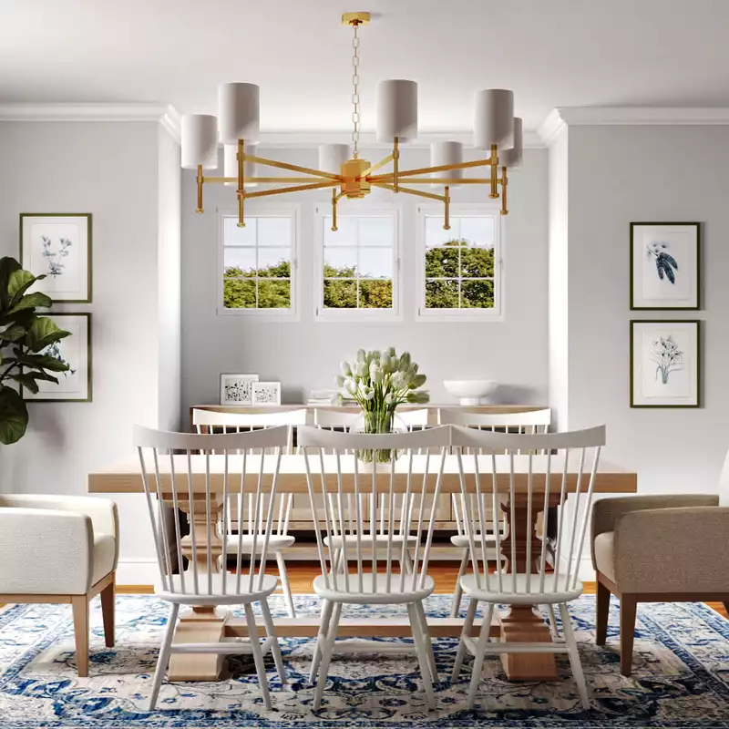 Classic, Transitional Dining Room Design by Havenly Interior Designer Katie