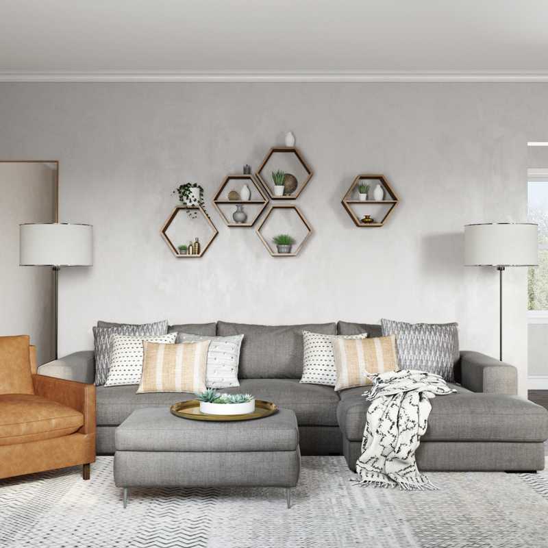 Modern, Midcentury Modern Living Room Design by Havenly Interior Designer Andrea