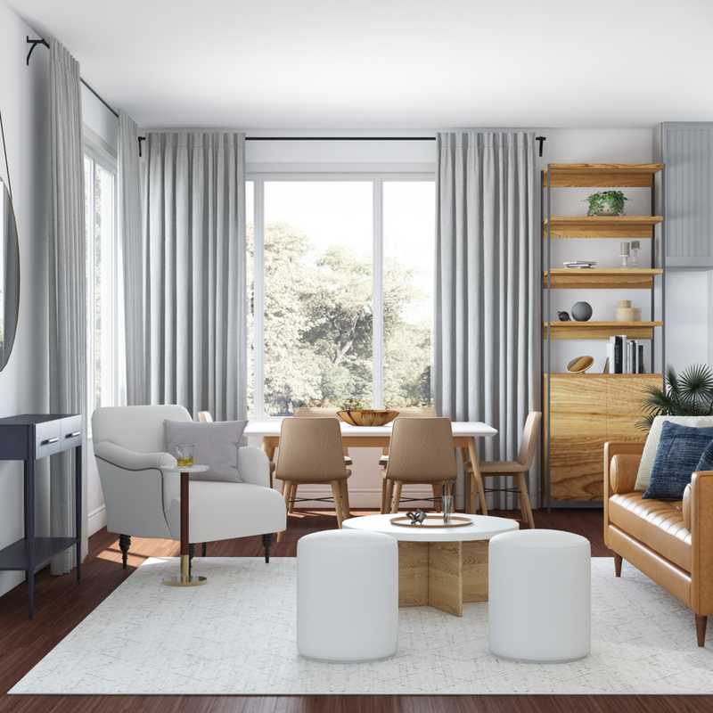 Contemporary, Midcentury Modern, Classic Contemporary Living Room Design by Havenly Interior Designer Anny