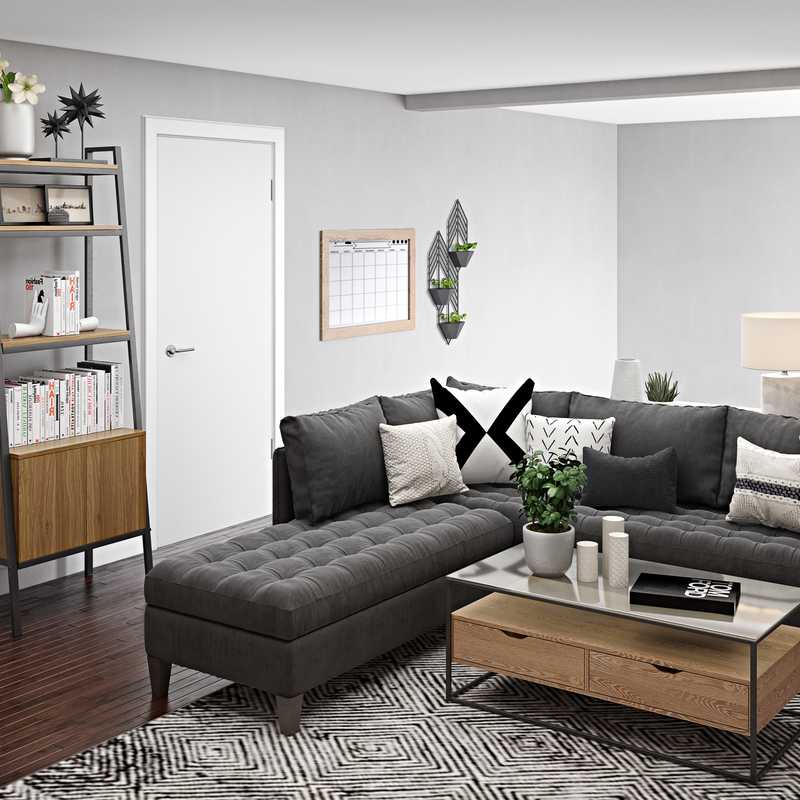 Rustic, Midcentury Modern, Scandinavian Living Room Design by Havenly Interior Designer Fendy