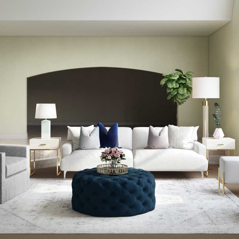 Classic, Preppy Living Room Design by Havenly Interior Designer Nicole