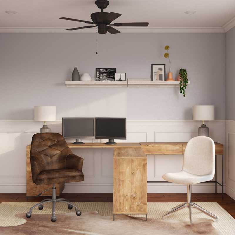 Industrial, Minimal, Scandinavian Office Design by Havenly Interior Designer Catherine