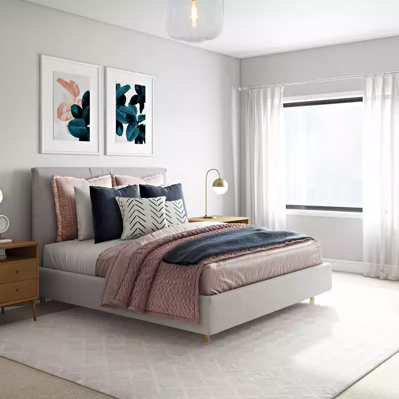 Classic, Midcentury Modern Bedroom Design by Havenly Interior Designer Kelsey