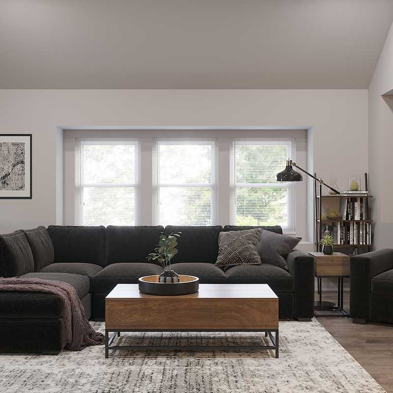 Industrial, Midcentury Modern Living Room Design by Havenly Interior Designer Tori