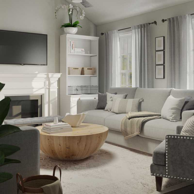 Farmhouse Living Room Design by Havenly Interior Designer Katie