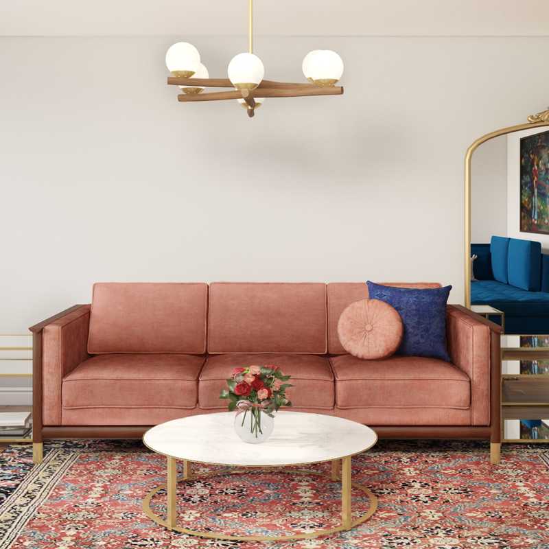 Eclectic, Glam Living Room Design by Havenly Interior Designer Chelsey
