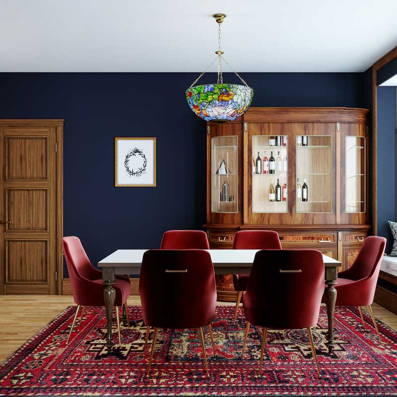 Eclectic, Bohemian Dining Room Design by Havenly Interior Designer Adrian