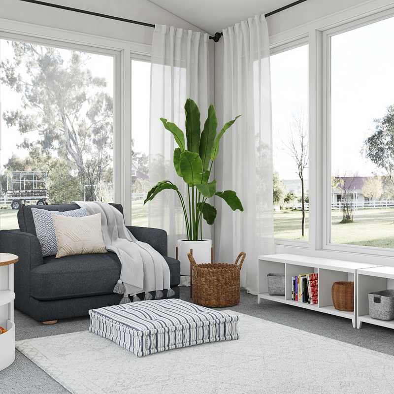 Bohemian, Global, Scandinavian Living Room Design by Havenly Interior Designer Christina