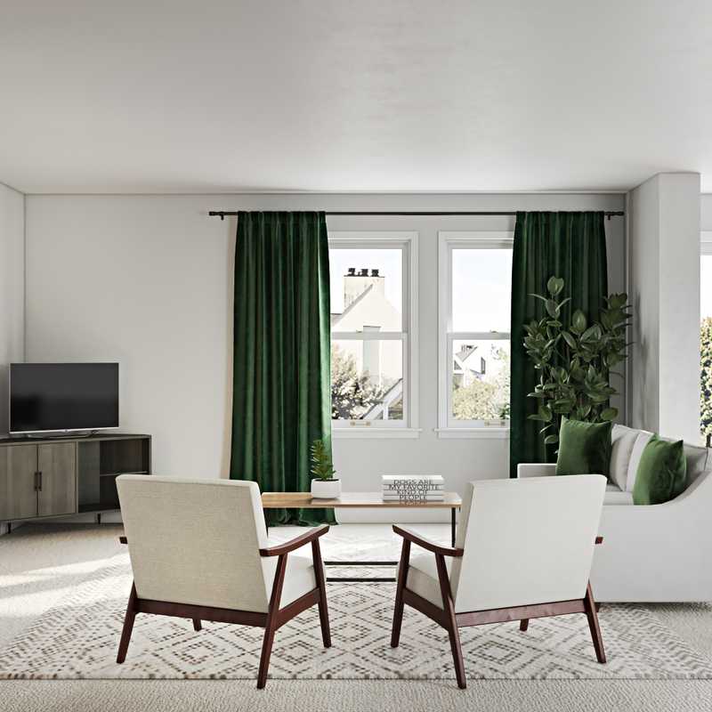 Contemporary, Modern, Bohemian, Industrial Living Room Design by Havenly Interior Designer Megan