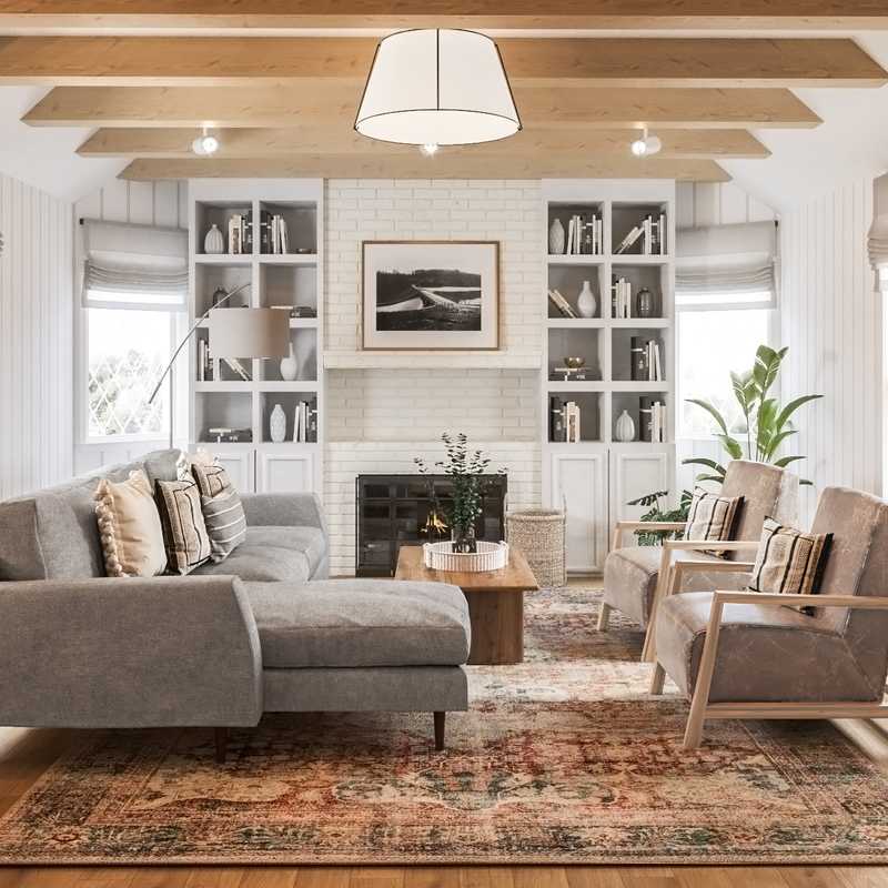 Eclectic, Transitional Living Room Design by Havenly Interior Designer Brianna