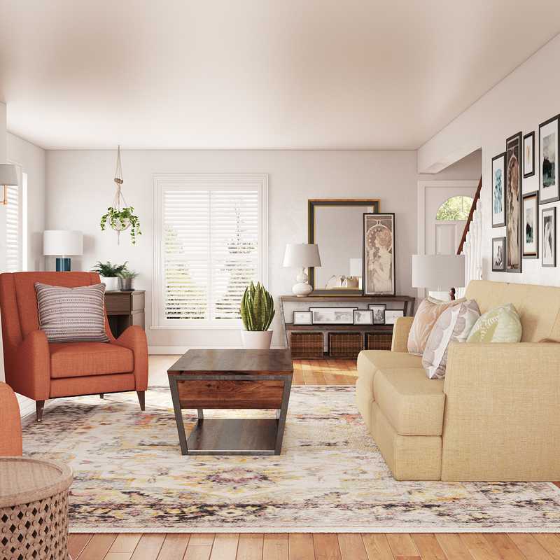 Eclectic Living Room Design by Havenly Interior Designer Emily