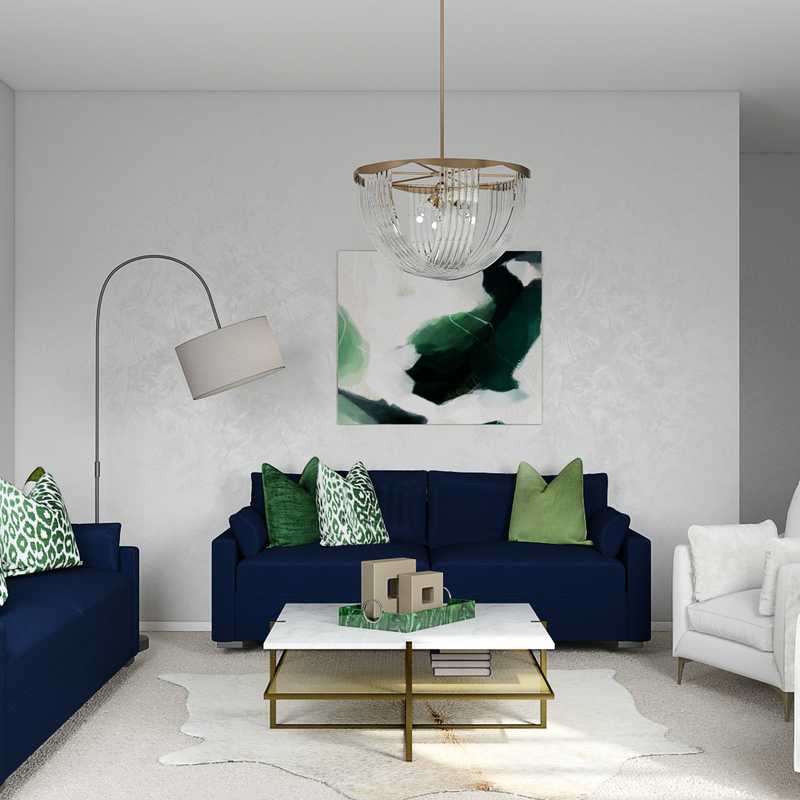 Glam, Transitional, Preppy Bedroom Design by Havenly Interior Designer Kayla