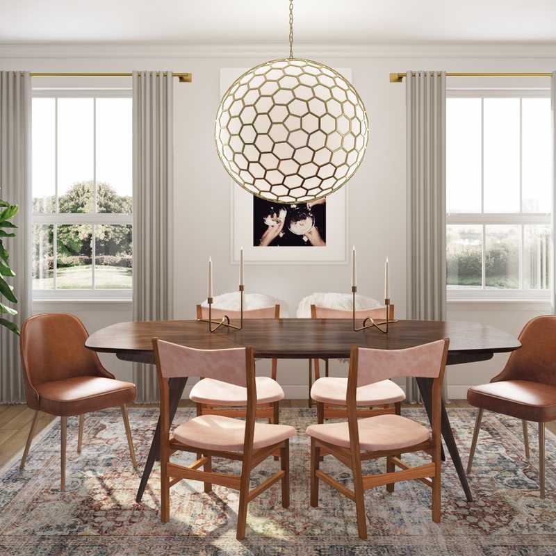 Eclectic, Glam Dining Room Design by Havenly Interior Designer Natalie