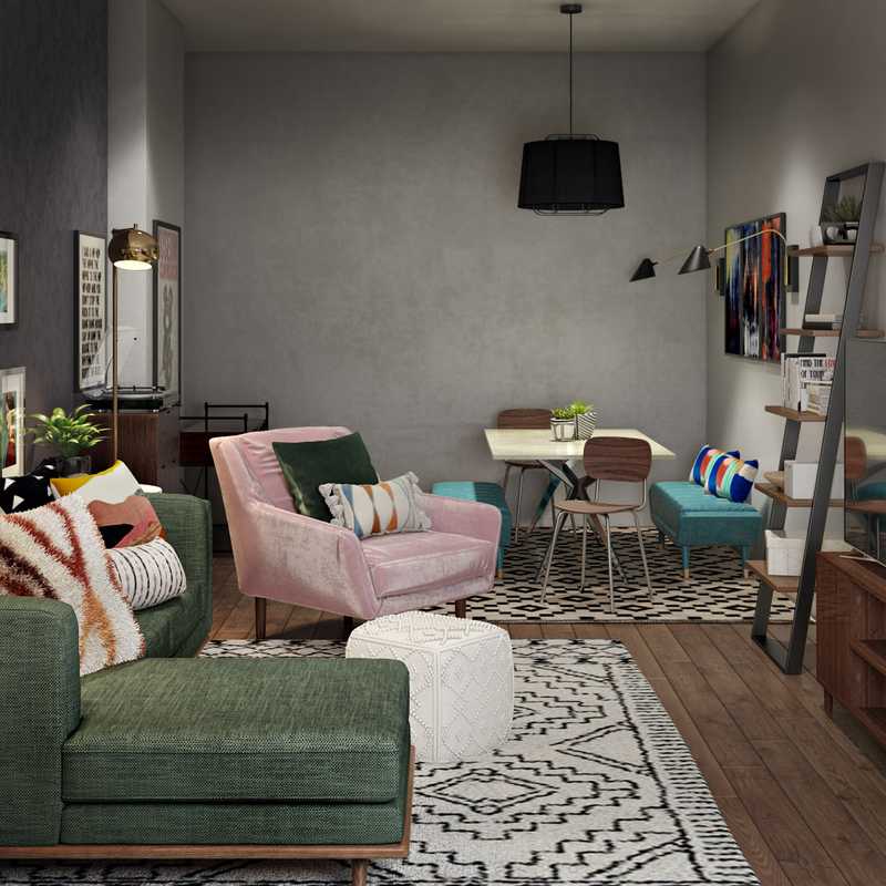 Modern, Eclectic, Bohemian, Midcentury Modern Living Room Design by Havenly Interior Designer Natalie