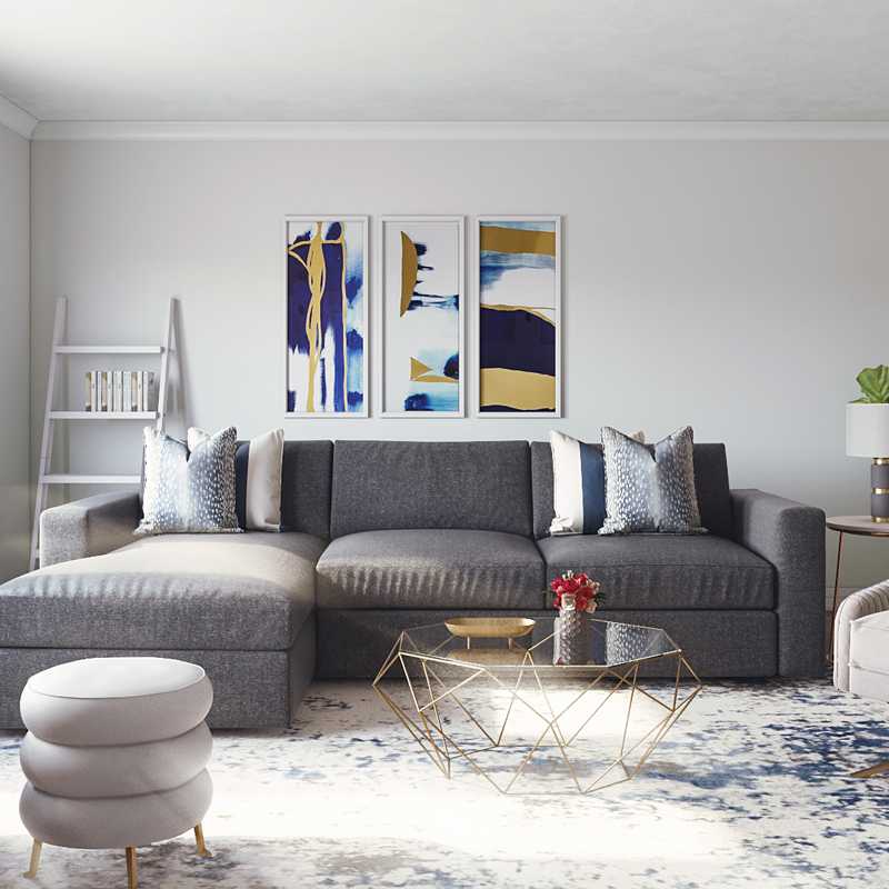 Modern, Glam Living Room Design by Havenly Interior Designer Paige