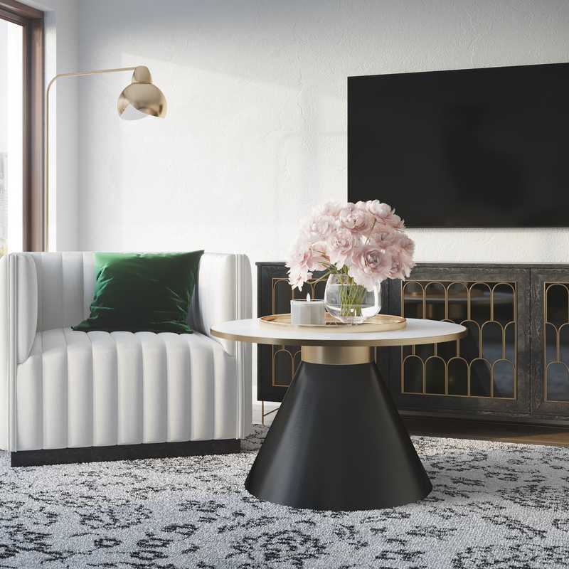 Contemporary, Glam Living Room Design by Havenly Interior Designer Stacy