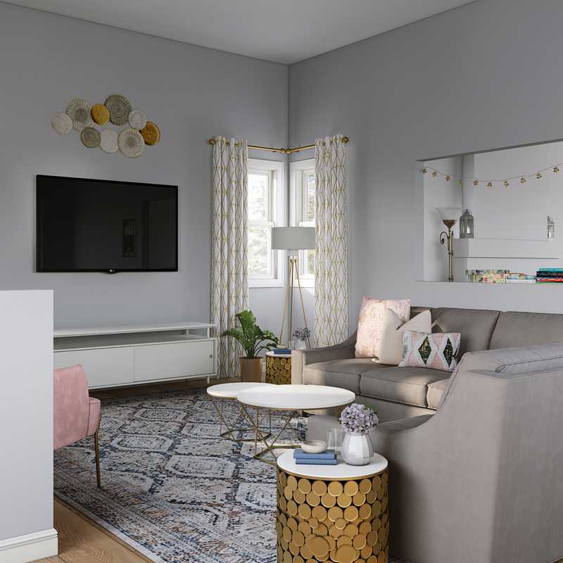 Modern, Glam Living Room Design by Havenly Interior Designer Deeksha