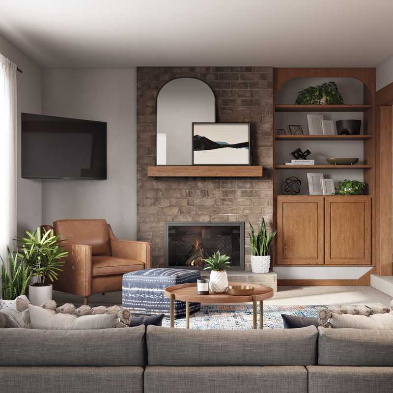Modern, Rustic Living Room Design by Havenly Interior Designer Lindsay