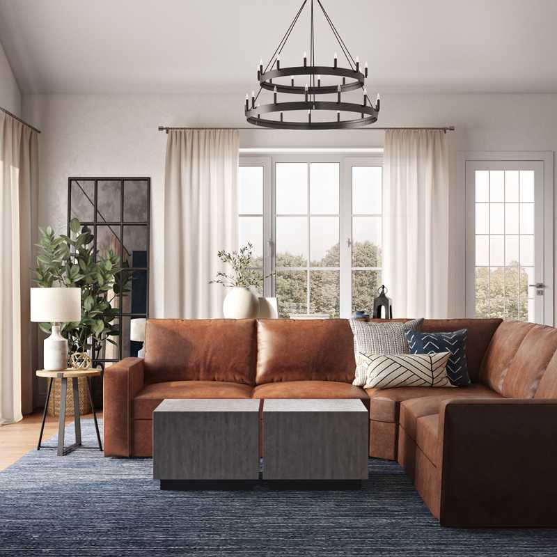 Contemporary, Industrial, Farmhouse, Rustic Living Room Design by Havenly Interior Designer Melissa