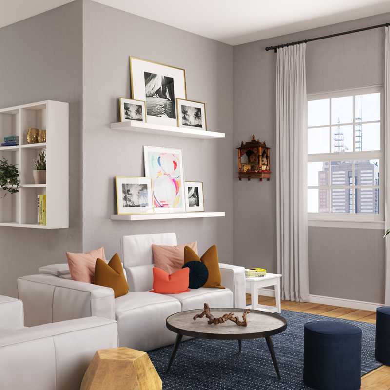 Contemporary Living Room Design by Havenly Interior Designer Amanda