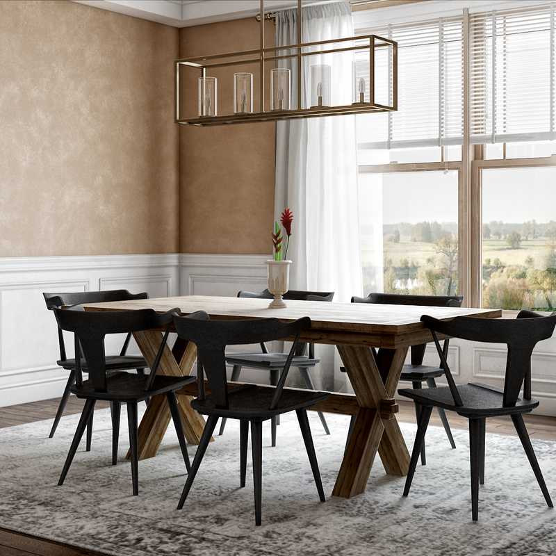 Bohemian, Rustic Dining Room Design by Havenly Interior Designer Nicole