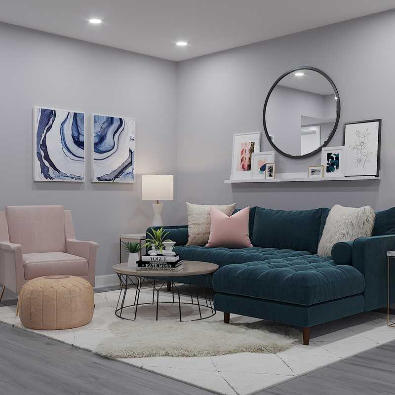 Eclectic, Glam Living Room Design by Havenly Interior Designer Kelsey