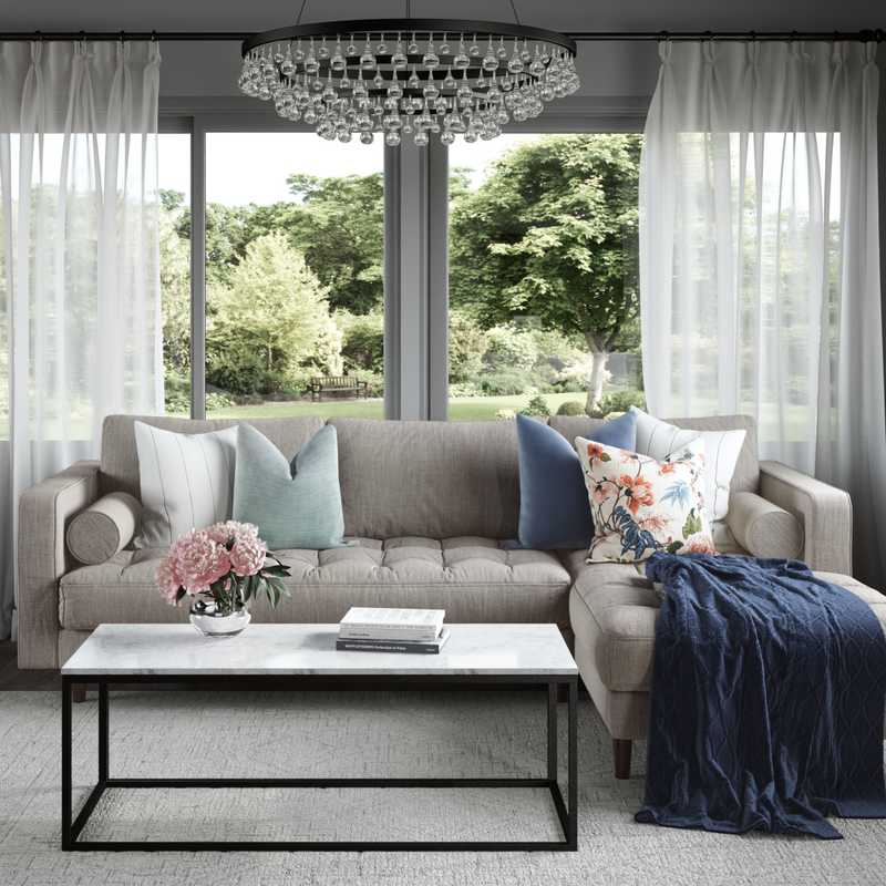 Contemporary, Eclectic, Bohemian, Farmhouse Living Room Design by Havenly Interior Designer Cristina