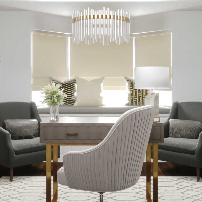 Contemporary, Glam Office Design by Havenly Interior Designer Amy