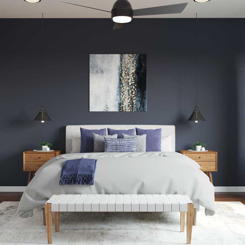 Contemporary, Midcentury Modern Bedroom Design by Havenly Interior Designer Chanel