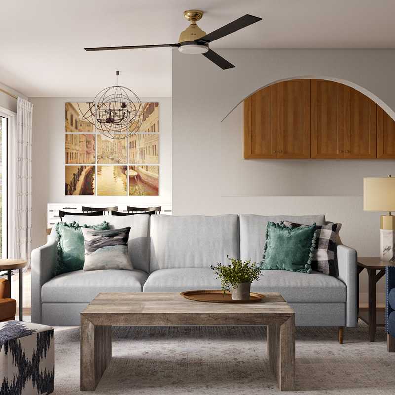 Modern, Midcentury Modern Living Room Design by Havenly Interior Designer Jillian