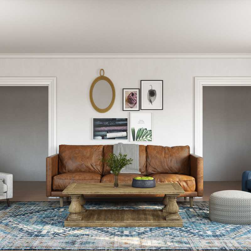 Coastal, Farmhouse Living Room Design by Havenly Interior Designer Olivia