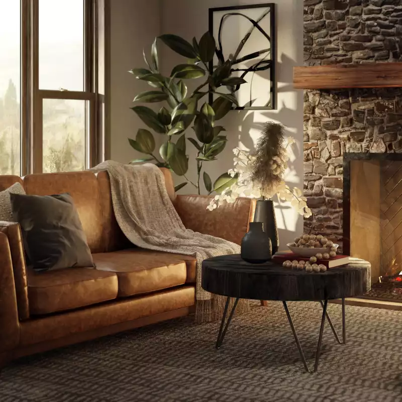 Modern, Rustic Living Room Design by Havenly Interior Designer Lindsay
