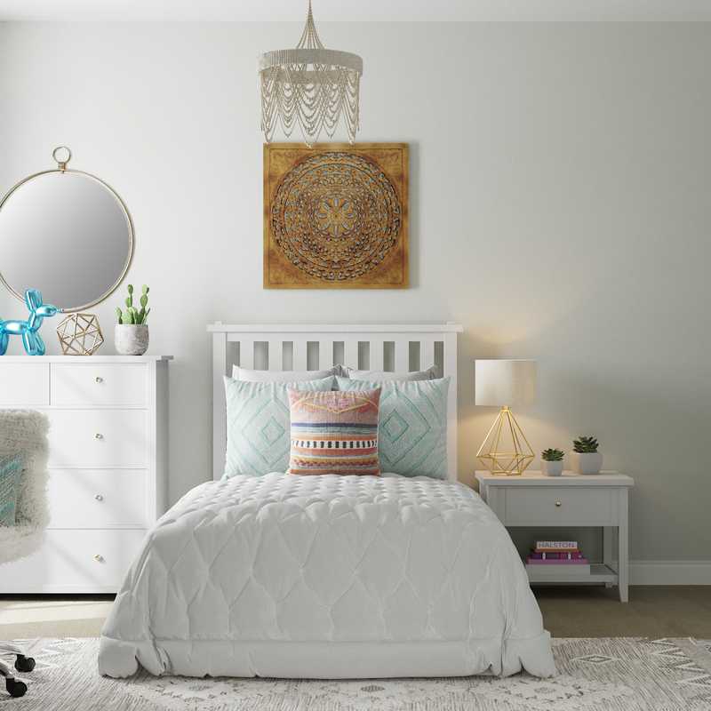 Bohemian, Scandinavian Bedroom Design by Havenly Interior Designer Fendy