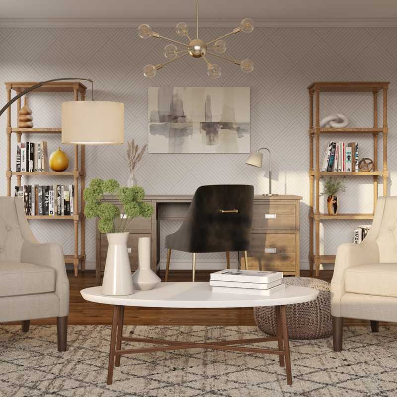 Midcentury Modern Office Design by Havenly Interior Designer Kayla