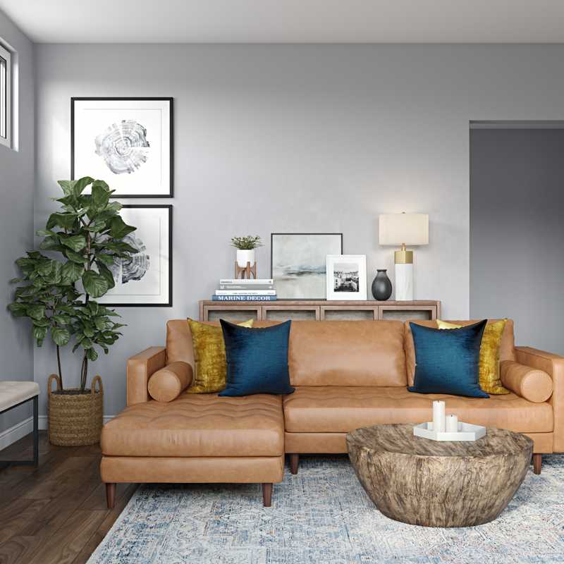 Contemporary, Modern, Eclectic Living Room Design by Havenly Interior Designer Karie
