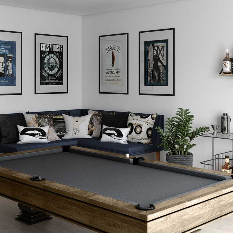 Contemporary, Eclectic, Industrial Living Room Design by Havenly Interior Designer Emily