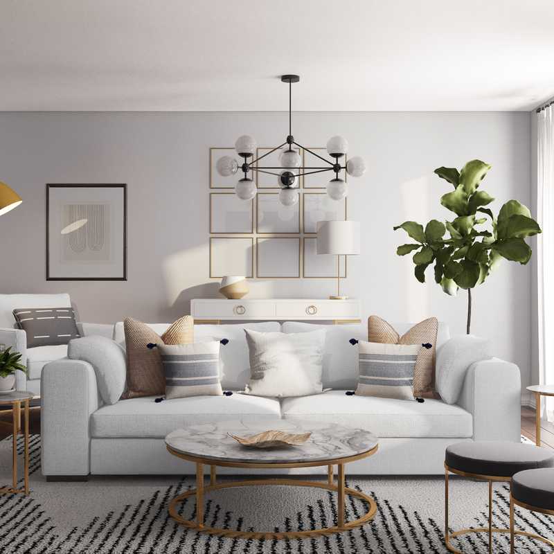 Glam Living Room Design by Havenly Interior Designer Amanda