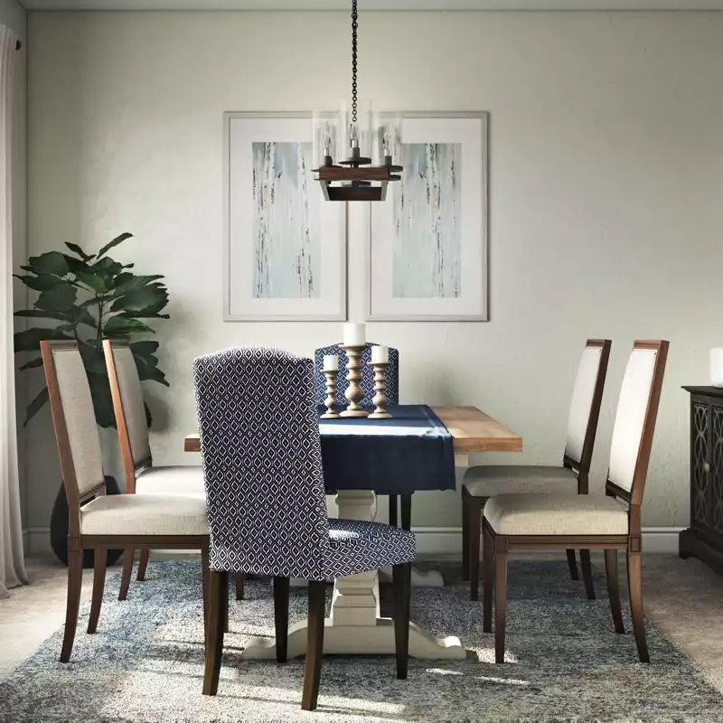 Modern, Glam, Rustic Dining Room Design by Havenly Interior Designer Laura