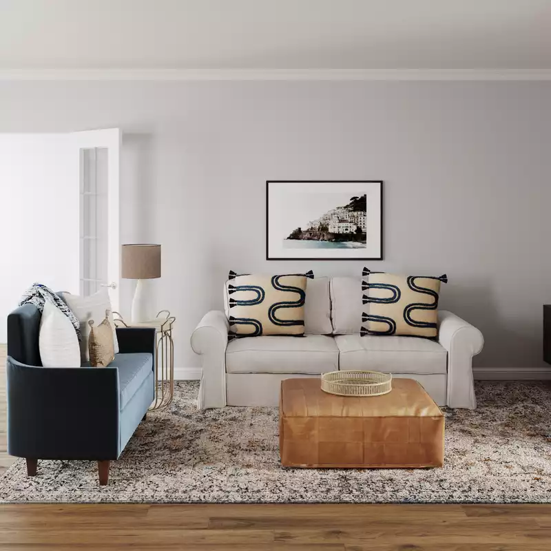 Bohemian, Transitional, Vintage Living Room Design by Havenly Interior Designer Megan