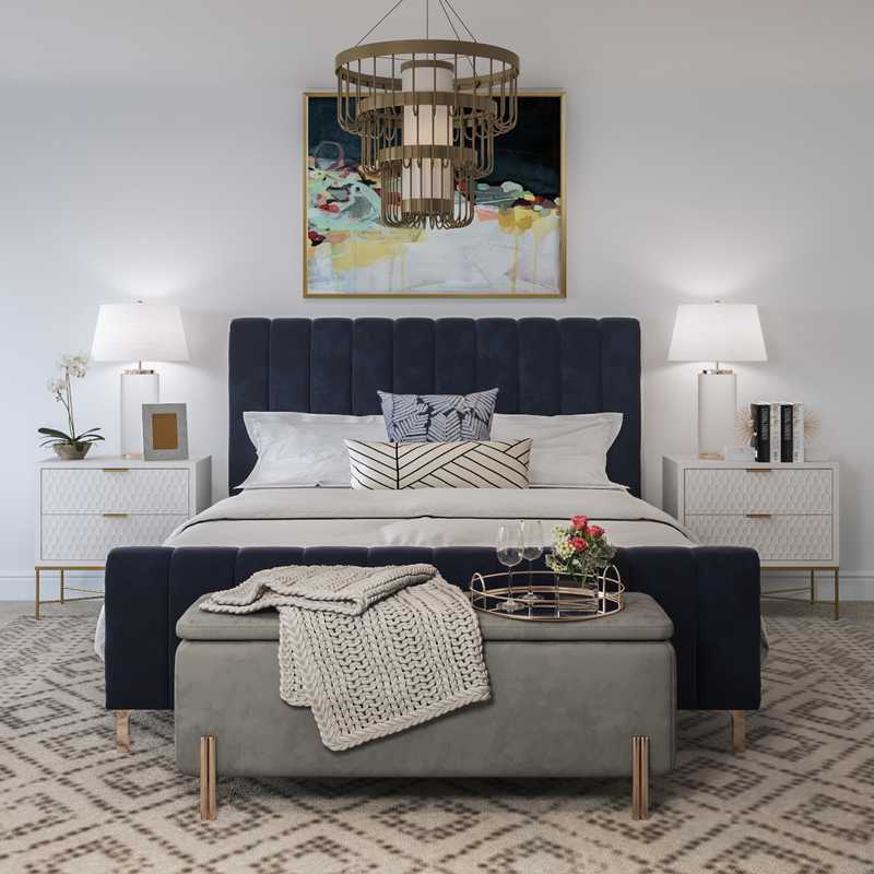 Bohemian, Glam Bedroom Design by Havenly Interior Designer Kamila