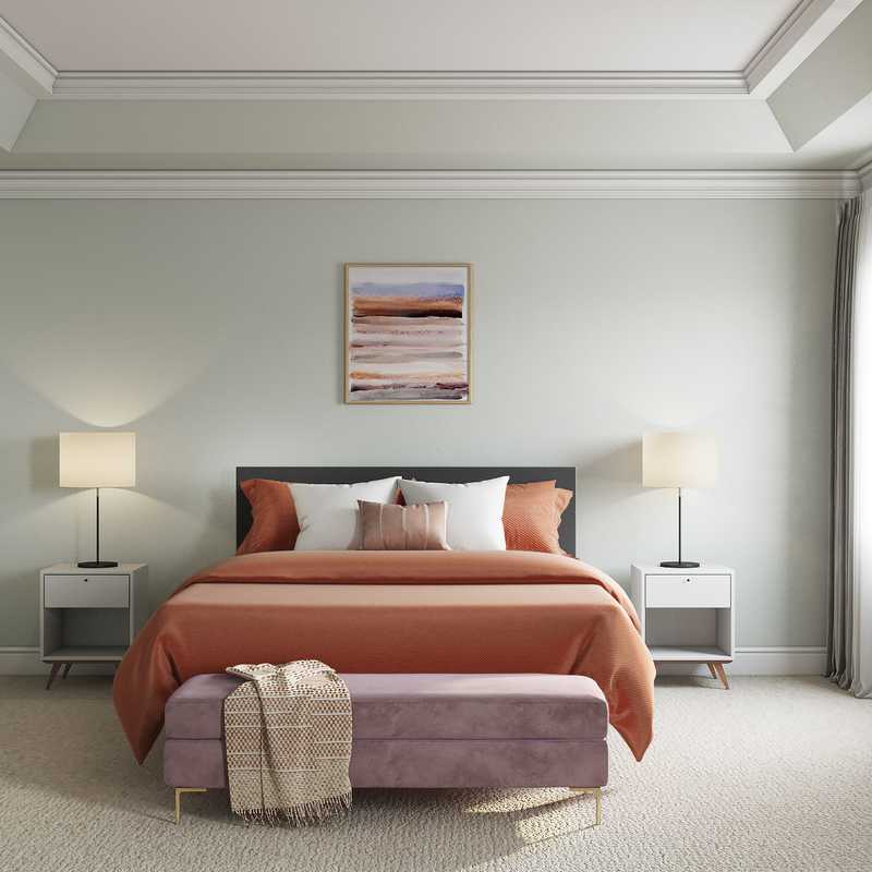 Bohemian, Midcentury Modern Bedroom Design by Havenly Interior Designer Catherine