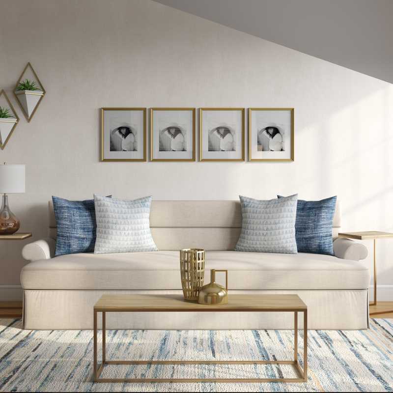 Coastal Living Room Design by Havenly Interior Designer Ghianella