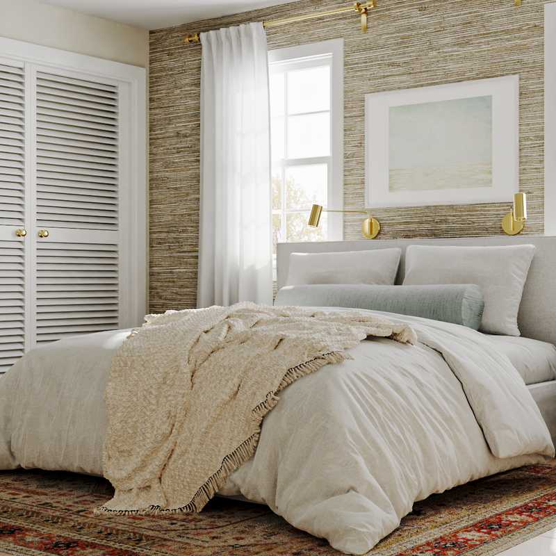 Bohemian, Coastal Bedroom Design by Havenly Interior Designer Veridiana
